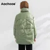Aachoae Pure Winter Lightweight Down Jacket Women Thick Warm Batwing Long Sleeve Loose Doudoune Pocket Ultra Light Duck 211008