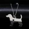Pendanthalsband 2022 Guardian Angel Dog Silver Color Chain Halsband Män smycken Animal Rostfritt stål Necklösa Ras de Cou
