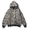 Męskie bluzy bluzy Hip Hop Streetwear Men Full Print Zebra Wzór harajuku bluza z kapturem luźna zima bawełniana z kapturem pullover