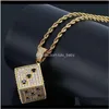 Iced Out Dice for Men Women Luxury Designer Mens Bling Diamond Cube Hangers Goud Zilver Zirkoon Sieraden Love B2en Kettingen W69MS14873119