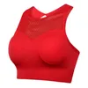 Gym Clothing WOHUADI Womens Mesh Yoga Sports Bra Hollow Femme Tops Fitness For Women Vest Running Underwear RED
