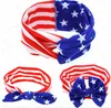 Cute Girls Headband American Flag Rabbit Ear Hair Band National Independence Day striped Stat Baby Bowknot Headbands Hairs Accessories