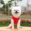 Sublimation Blank DIY Dog Clothes Cotton Dog Apparel White Vest Blanks Pet Shirts Solid Color T Shirt for Small Dogs Cat Red Blue Yellow XL