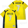 C202 Herren High School 7 Dwayne Haskins Bullis Bulldog Trikot Fußball Gelb Teamfarbe Weiß Auswärts Atmungsaktiv Stickerei und Nähen Sport Gut