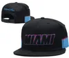 Novos bonés Snapback Boné Miami Team Hats Preto Branco Cor Mix Match Order Todos os bonés Chapéu de alta qualidade