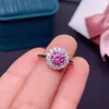 女性のためのピンクのモアッサナイト宝石宝石のための霊科用誕生日の婚約指輪ギフト光沢のある宝石の実物925銀