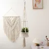 Cabide de plantas de macramam, suporte de vaso de flores Macrame Macrame Plant Hanger Macrame Wall Suspensão Decoração de Casa 210922