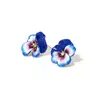 Stud Simple Fashion Atmosphere Selling Enamel Drop Oil Big Flower Red And Blue Earrings