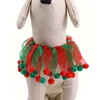 Cão vestuário Natal pet colarinho vermelho e verde cor gato pode ajustar o vestido de férias T2I53144