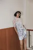 Organza Transparent Bluzka Kobiety Rękaw Puff Top Top White Collar Designer Designer Tulle 210427