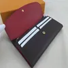 Mode fond rouge dame long portefeuille designer multicolore porte-monnaie porte-carte boîte d'origine ladys classique zipper pocket212o