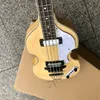 Naturalne wykończenie drewna Hofner BB2 Bass Gitara Skrzypce Body Styl Basse Najwyższej jakości HCT Bajo zaprojektowany w Niemczech Wszystkie perłowe tunery Pickguard i kratownicy