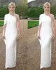 Elegancki biały jedno ramię pochwa długi wieczór sukienki Satin Zipper Podział tuleja 2021 nowy wieczór suknie Letnia Sukienka Robe de Soiree