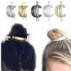 Topknot Metal Pony Tails حامل الفضة الذهب الذهب ريشة الشعر الحصان الشعر تحديث غطاء الرأس الثابتة للنساء المجوهرات أزياء