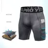 5 färger mens plus storlek kompression shorts 2 sidofickor snabba torr sport leggings ultra bred bokstäver midjeband baslayer runnin 210713