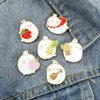 Pins, broscher Söt fet Emalj Pin Kawaii Animal Spela Gitarr Kläder Lapel Cartoons Badge Pins Smycken Gift för Barn Vänner