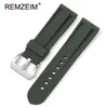 REMZEIM Soft Silicone Sport Watchband Red Black Blue Green Men Women 22mm 24mm 26mm Replacement Band Strap Watch Accessories H1123