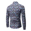 Floral Printed Mens Shirt Casual Slim Fit Shirts for Men Social Streetwear Chemise Homme Button Up Mens Long Sleeve Shirt Camisa 210524