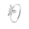 Lutaku Enkel liten ros guldfärg Koppar Bee Finger Ringar för Kvinnor Män Smycken Bröllop Förlovningsringar G1125