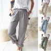 Damesbroek Capris Europese en Amerikaanse zomer nieuwe stijl solide kleur casual elastische high taille rechte broek vrouwen