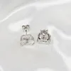 OEVAS 100% 925 Sterling Silver Stud Earrings For Women Sparkling 8*10mm High Carbon Diamond Wedding Party Fine Jewelry Wholesale 220211