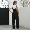 Women Summer Sleeveless Rompers Vintage Solid Loose Wide Leg Playsuit Female Backless Office Strap Overalls Casual Jumpsuit 210526