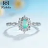 Kuololit Natural Opal Gemstone Pierścienie Dla Kobiet 925 Sterling Silver Fire Stone Rozmiar 10 Pierścionek Prezent Zaręczyny Ślubny Świetna Biżuteria 220210