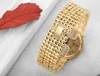 Ginave European et American Diamond Quartz Womens Watan 18K Gold Leaf Bracelet Casual Set Exquis