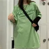 Зоёнова Синие Зеленые Графические футболки для женщин Негабаритный Улица Мода Одежда с коротким рукавом Хлопок Cool Computable XL Топы 210720