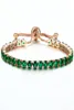 Bracelet de Tennis pour femmes, chaîne réglable, zircone cubique, or rose, cadeau d'amour, luxe brillant, bijoux 2695