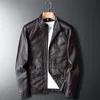 Spring Autumn Men Leather Jackets Classic Slim Fit Male PU Leather Coats Motorcycle Biker Streetwear Smart Casual Coats Male 211009