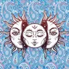 Blauwe Zon En Maan Mandala Tapijt Muur Hangende Decor Voor Woon- En Slaapkamer9720305