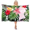 Serviette de plage imprimée de grandes fleurs carrées, couverture extérieure en fibres superfines, serviette de bain en microfibre, tapis de Yoga absorbant, voyage Terry Tow264h