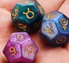 toy 12 Sides 3Pcs Dices Resin Games Tweezers Astrology Tarot Card Constellation Divination Dice Colorful Game Accessories