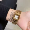 Relojes de marca con logotipo completo a la moda para mujer, reloj de pulsera de cuarzo de acero y Metal estilo cuadrado para mujer y Chica CH79