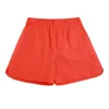 Pantalones cortos de lino y algodón de talla grande 4XL de verano para mujer, cintura alta elástica, Color caramelo, pierna ancha 210722