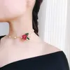 Sinzry Unikalne Handmade Pearl Conserved Rose Flower Vintage Modna Naszyjnik Zespół Dla Kobiet Party Biżuteria Akcesoria