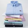 Plaid Oxford Dress Shirts Men England Style Pure Cotton Pocketless Casual Social Camisa Soft Fit Checkered Man Blouse Big5XL 6XL 210609