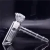 18 mm weibliche Glas-Ölbrenner-Bong, Hammerwasserpfeife mit 6-Arm-Filter, dicke Pyrex-Recycler-Aschefänger-Bong mit männlichem Glas-Ölbrennerrohr