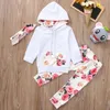 Ensembles de vêtements TELOTUNY Enfants Bébé Garçons Filles À Manches Longues À Capuche Hauts Pull Survêtement Pantalon À Imprimé Floral Tenues Ensemble Jul