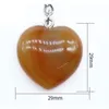 Natural Crystal Stone Keychain Pendant Creative Heart Shaped Gemstone Key Chain Fashion Accessories Keyring Birthday Gift