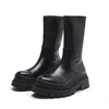 Top Martin Boots Womens Triple Black White Pistachio Frost Plataforma Chelsea Tornozelo Redondo Toes Aumentar moda ao ar livre