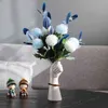 Seramik Çiçek Vazo Nordic Tarzı El Şekli Heykel Ekici Pot Masaüstü Süsler Dekor Ev Için 211130