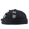 Skull Cap for Men Beanie Beanies Mens Retro Casual Hat Man Brimless Baggy Melon Hattar Big Boys Fashion Hip Hop Street Caps 3Colors