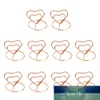 10pcs Heart Shape Place Memo Card Holder Lovely Wire Table Number Holders with Base for Wedding Banquet Party Decorations