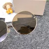Design-Sonnenbrille für Damen, Metallrahmen, runde Version, 58 mm Glaslinse, dünne Beine, Vollrahmen-Sonnenbrille, cool