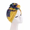 Estilo Boêmio Floral Impresso Envoltório Hijab Hats Moda Africano Muçulmana Mulheres Grande Flor Turbante Tampão Gosquinhos Partido Headwear