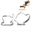 Cake Mould 2PCS/SET Teapot Cup Set Cookie Cutter Stainless Steel Mouds Metal Fondant