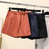 Nkandby Plus Size Wide Leg Shorts Skirts Women Summer Cotton Linen Elastic High Wiast Oversized Loose Korean Thin A-line Shorts 210625
