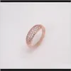 Couple Rings Jewelry Drop Delivery 2021 Fashion Ring Channel Setting More 2Mm Zircon Brass Meterial Rose Gold Plated For Woman Five Size Choo